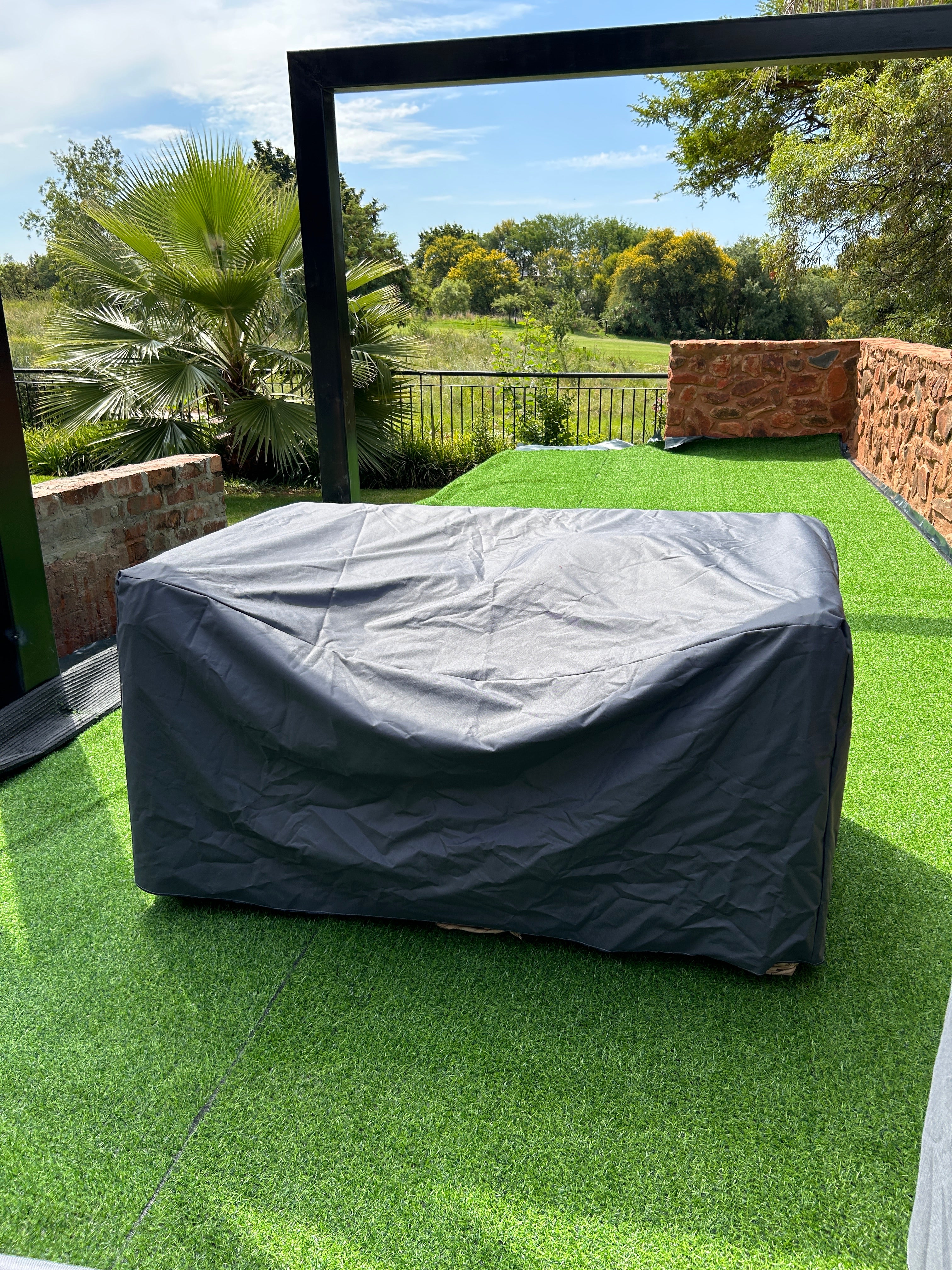 2-seater weatherproof grey couch cover